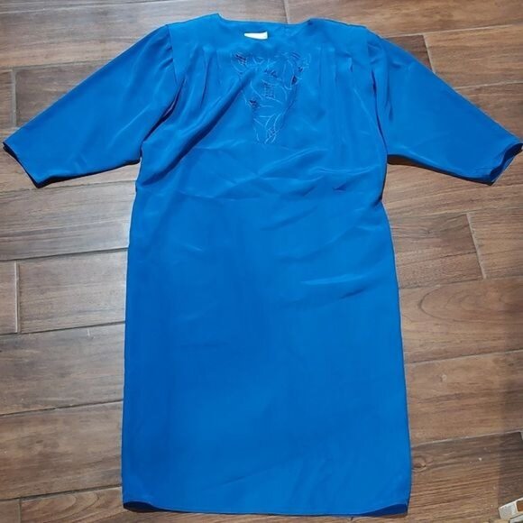 Vintage Eloquence XL sheath dress blue lace cutout - Picture 1 of 3